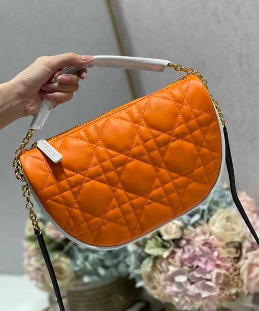 Christian Dior Medium Dior Vibe Hobo Bag, Orange For Women 30cm CD