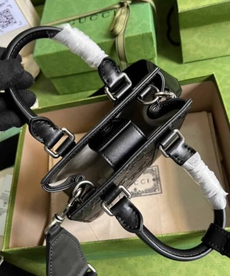 Alternative view of Gucci GG Embossed Mini Tote Bag Black GG Embossed For Men 7.9in/20cm GG 696010 1W3CN 1000