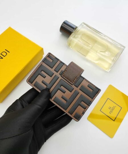 Alternative view of Fendi Card Holder Brown With Brown Gusseted Card Holder For Men 4in/10cm FF 8M0301AAFMF13VK