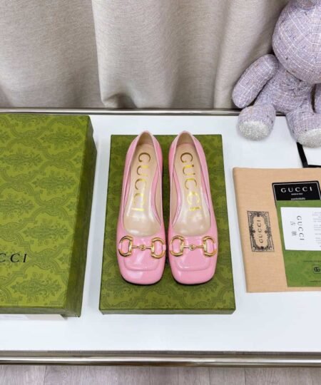 Gucci Women's Ballet Flat With Horsebit Light Pink For Women GG