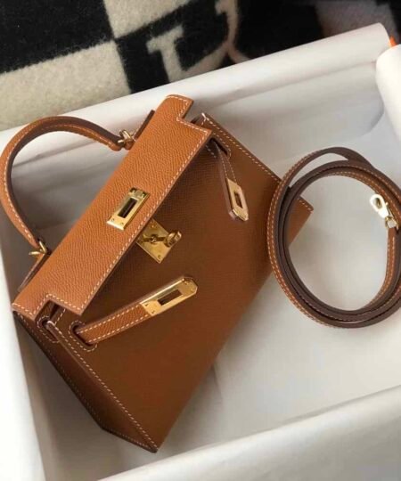 Alternative view of Hermes Mini Kelly 19 Sellier Epsom Brown Bag For Women, Women's Handbags, Shoulder Bags 7.5in/19cm