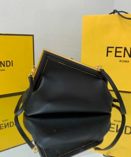 Fendi First Small Black For Women, Women's HandBags, Shoulder And Crossbody Bags 10.2in/26cm FF 8BP129ABVEF0KUR