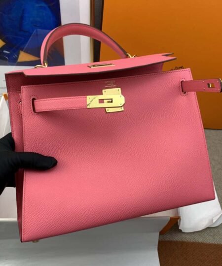 Alternative view of Hermes Kelly 28 Sellier Epsom Pink Bag For Women, Women's Handbags, Shoulder Bags 11in/28cm