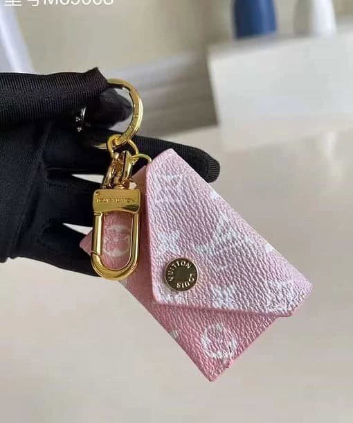 Louis Vuitton Kirigami Pouch Bag Charm And Key Holder Monogram Canvas Pink For Women, 2.8in/7cm LV