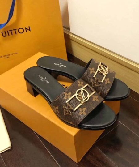 Alternative view of Louis Vuitton Lock It Mule Patent Monogram Canvas Black/Brown For Women LV 1A660F