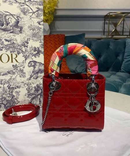 Alternative view of Christian Dior Mini Lady Dior Bag with Chain Silver Hardware Spring/Summer Collection, Red, For Women Women’s Handbags, 17cm CD M0505OCAL_M52R
