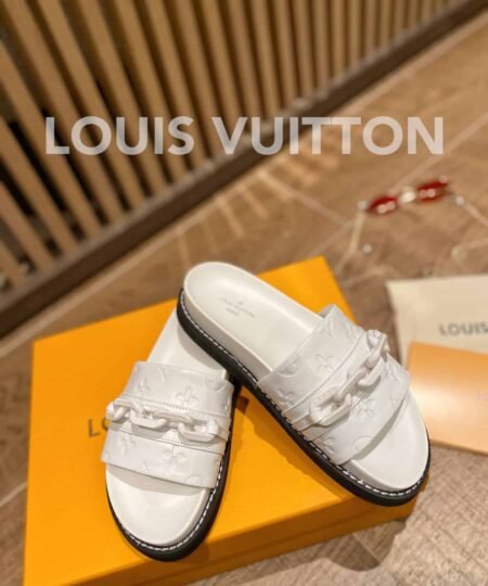 Louis Vuitton LV Sunset Flat Comfort Mule White For Women LV