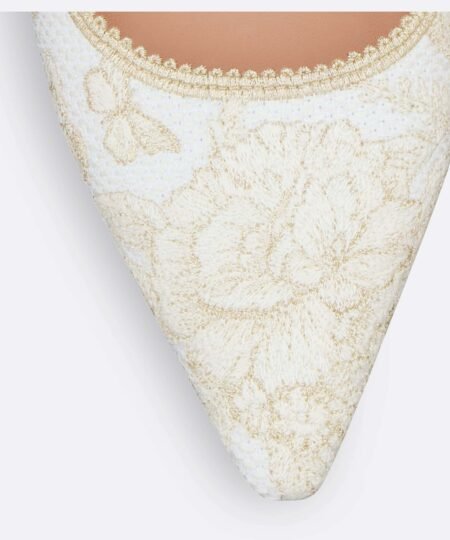 Alternative view of Christian Dior J'Adior Slingback Flat White And Gold-Tone For Women- KDB660ESR_S49K