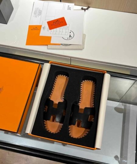 Alternative view of Hermes Oran Sandal Brown/Black For Women, Women's Shoes