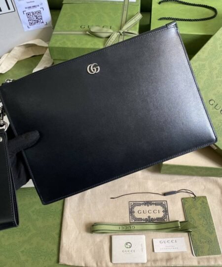 Gucci Marmont Pouch Black 31cm GG 475317 DJ20T 1000