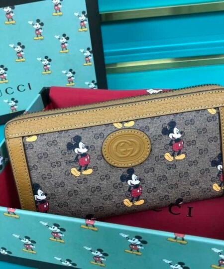 Alternative view of Gucci x Disney Mickey Light Brown Light Brown Zip Around Wallet For Men 19cm/7.5in GG