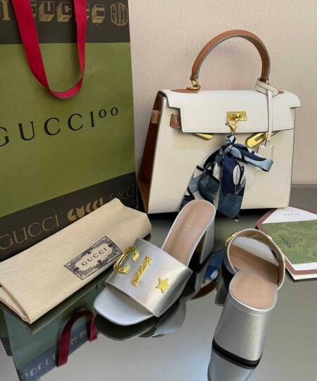 Alternative view of Gucci Women's 'Gucci' Slide Sandal Silver For Women GG