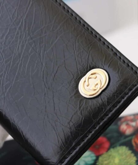 Alternative view of Gucci GG Marmont Card Case Black with Gold Toned Hardware 4.5in/11cm