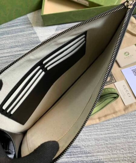 Alternative view of Gucci Marmont Pouch in Black with Gold Toned Hardware For Men 12in/30.5cm GG 475317 DJ20T 1000