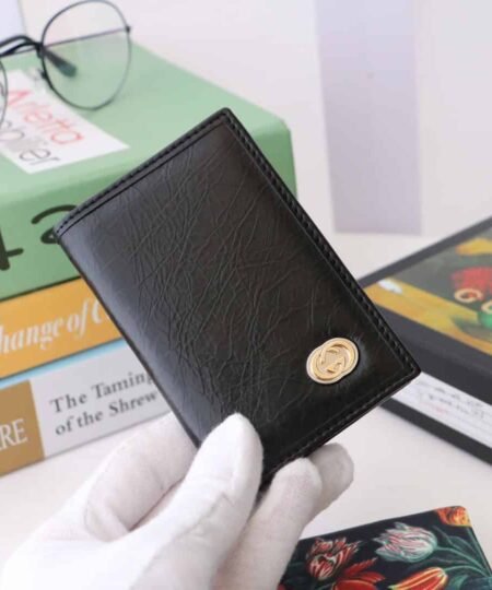 Gucci GG Marmont Card Case Black with Gold Toned Hardware 4.5in/11cm