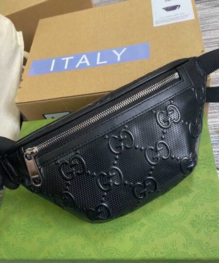 Gucci GG Embossed Belt Bag Black GG Embossed For Men 9.1in/23cm
