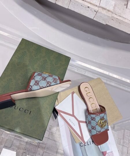 Alternative view of Gucci Women's GG Raffia Effect Slide Brown For Women GG