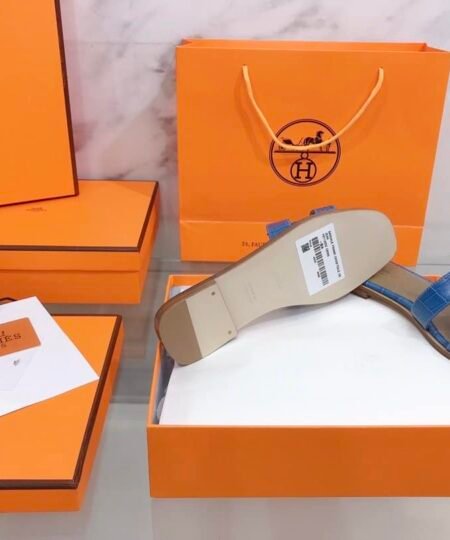 Alternative view of Hermes Oran Sandal Blue For Women, Women's Shoes