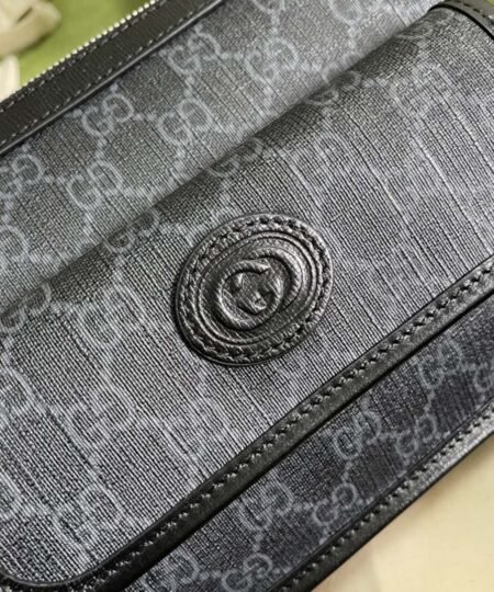Alternative view of Gucci Messenger Bag With Interlocking G Black Supreme Canvas For Men 8in/21cm 674164 92THN 1000