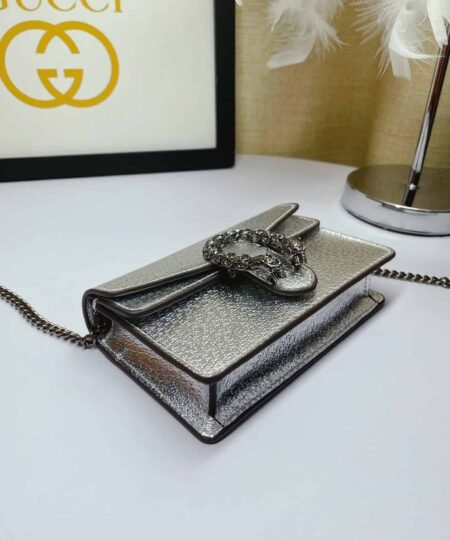 Gucci Dionysus Super Mini Bag Silver For Women, Women’s Bags 6.5in/17cm GG 476432 1TRBN 8173