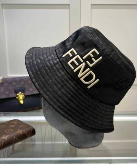 Fendi Denim Bucket Hat Black Fendi Hat