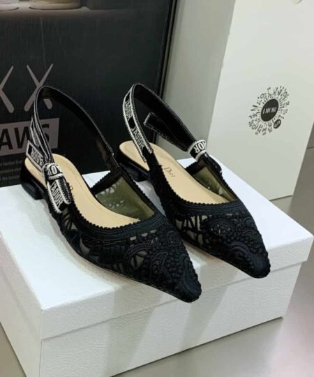 Christian Dior Women's J'Adior Slingback Ballerina Flat Black For Women CD