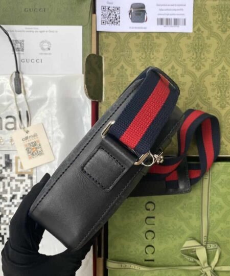 Alternative view of Gucci GG Messenger Bag Black/Grey GG Supreme Canvas A Material With Low Environmental Impact With Black For Men 7in/18cm GG 682357 K5RLN 1095