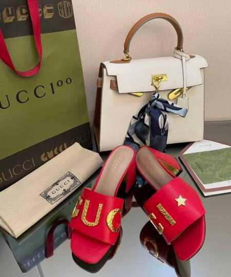 Alternative view of Gucci Women's 'Gucci' Slide Sandal Red For Women GG