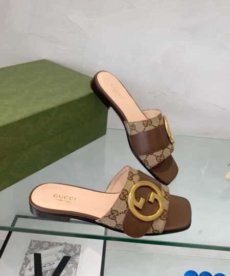 Alternative view of Gucci Blondie Matelasse Canvas Slide Sandal Red For Women GG