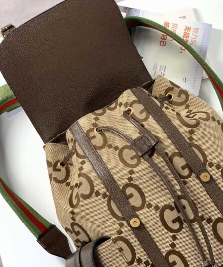 Alternative view of Gucci Backpack With Jumbo GG Camel And Ebony Jumbo GG Canvas For Men 16in/42cm GG 678829 UKMEG 2569