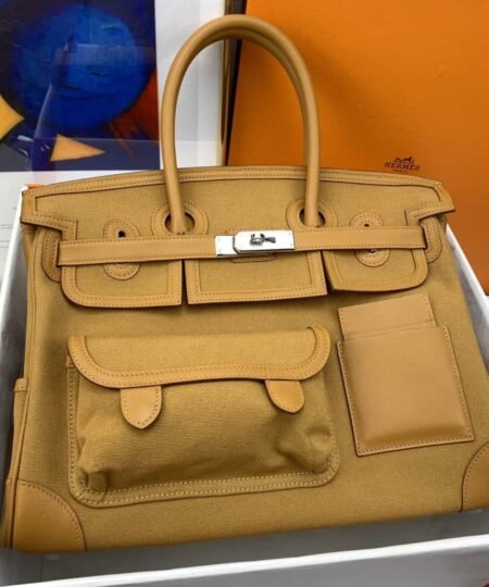 Hermes Birkin Cargo 35 Beige, Silver Toned Hardware Bag For Women, Women's Handbags, Shoulder Bags 13.8in/35cm