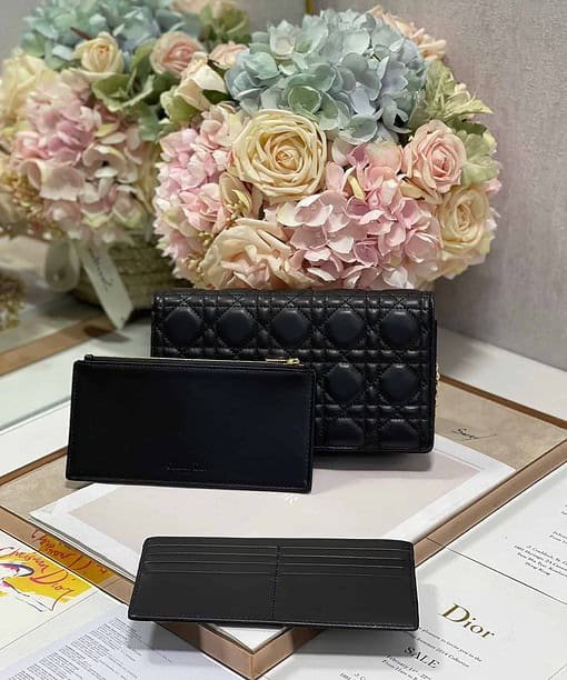 Christian Dior Lady Dior Pouch Black For Women 8.5in/21.5cm CD S0204SLOI_M989