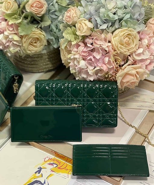 Christian Dior Lady Dior Pouch Green For Women 8.5in/21.5cm CD