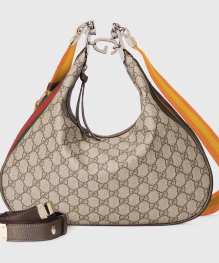 Gucci Atache Large Shoulder Bag Beige And Multicolor For Women, Women's Bags 13.8in/35cm GG702823 96GRN 4091