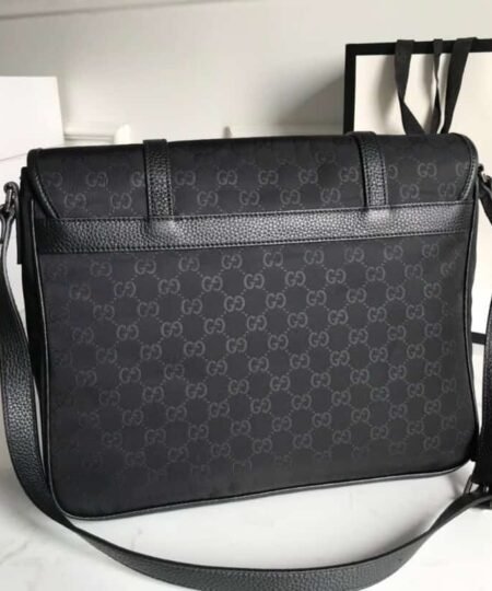 Alternative view of Gucci Shoulder Bag Nylon Shima Black GG Embossed For Men 13.8in/35cm GG