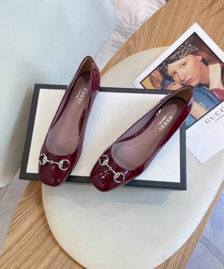 Gucci Women's Ballet Flat With Horsebit Red For Women GG