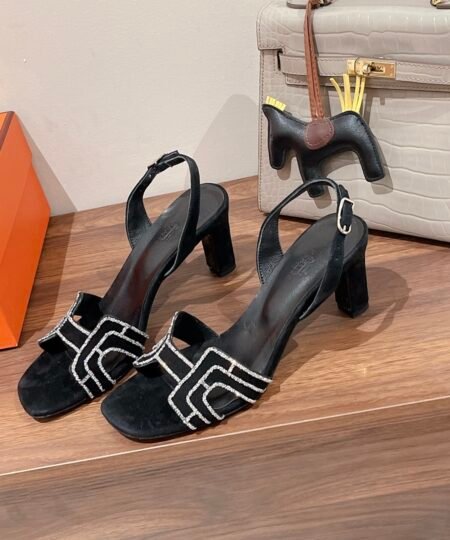 Hermes Premiere Sandal Black For Women 2.7in/7cm