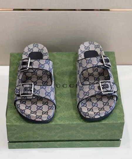 Gucci Women's Slide Sandal With Straps Grey For Women GG