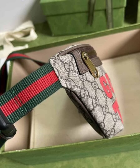 Alternative view of Gucci Tiger GG Belt Bag Beige And Ebony GG Supreme Canvas For Women And Men 6in/16cm 675181 US7DC 9395