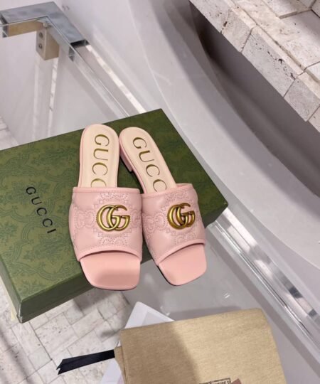 Gucci Women's Slide Sandal With Double G Beige For Women GG