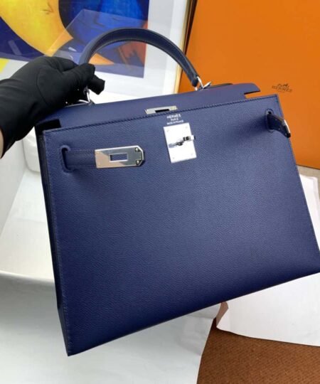 Alternative view of Hermes Kelly 28 Sellier Epsom Blue Bag For Women, Women's Handbags, Shoulder Bags 11in/28cm