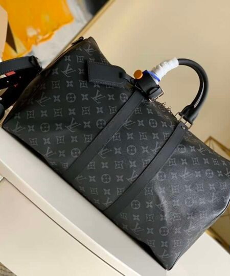 Louis Vuitton Keepall Bandouliere 45 Monogram Eclipse Canvas For Men, Men's Bags, Travel Bags 17.7in/45cm LV M40569