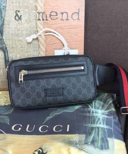 Alternative view of Gucci GG Black Belt Bag Black/Grey Soft GG Supreme Crafted For Men 9in/24cm GG 474293 K9RRN 1095