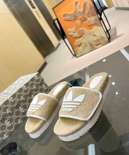 Gucci x Adidas Women's GG Platform Sandal Green For Women GG