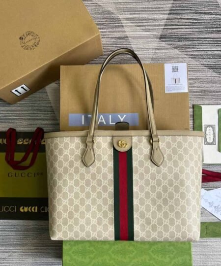 Gucci Ophidia Medium GG Tote Beige For Women, Women's Bags 15in/38cm GG 631685 UULAG 9682