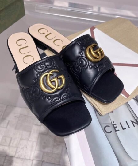 Gucci Women's Slide Sandal With Double G Black For Women GG