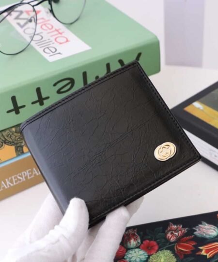 Gucci Bi-Fold Wallet Black with Interlocking G For Men 4.3in/11cm GG