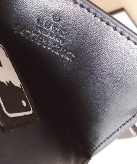 Alternative view of Gucci GG Embossed Card Case Black With Green LA For Men 4in/10cm GG