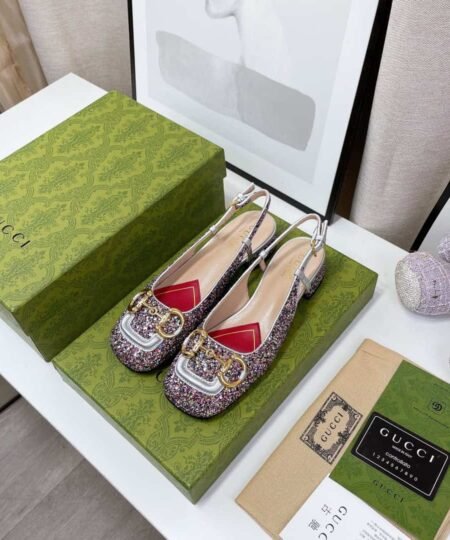 Gucci Lovelight Slingback With Horsebit Multicolor For Women GG