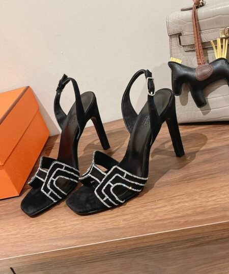 Hermes  Premiere Sandal Black For Women 4.1in/10.5cm